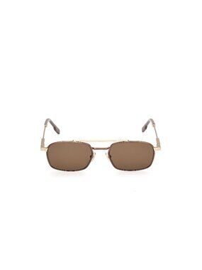New Zegna Men's Sunglasses Bronze Brown Lens Metal Frame EZ0298 37E 54
